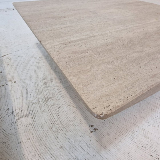 Image 1 of Ensemble de 3 tables basses vintage en travertin, Italie 1980