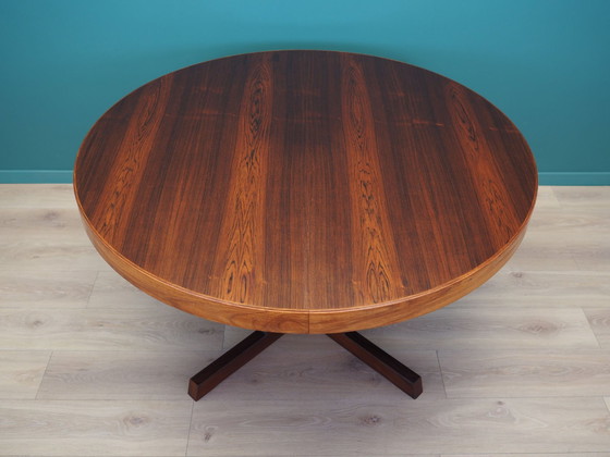 Image 1 of Table ronde en bois de rose, Design danois, 1970S, Designer : Johannes Andersen, Production : Hans Bech