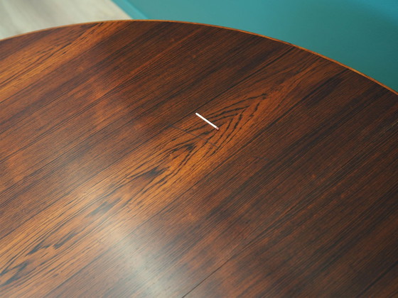 Image 1 of Table ronde en bois de rose, Design danois, 1970S, Designer : Johannes Andersen, Production : Hans Bech