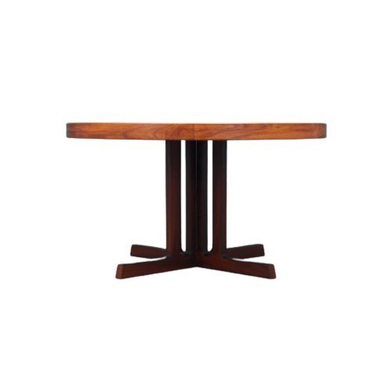 Image 1 of Table ronde en bois de rose, Design danois, 1970S, Designer : Johannes Andersen, Production : Hans Bech