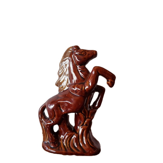 Image 1 of Statue de cheval vintage en céramique 1980