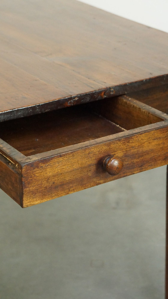 Image 1 of Table de salle à manger en bois fruitier avec 2 tiroirs