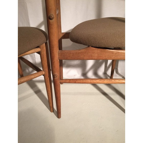 Image 1 of Ensemble de 6 chaises brunes - années 1950