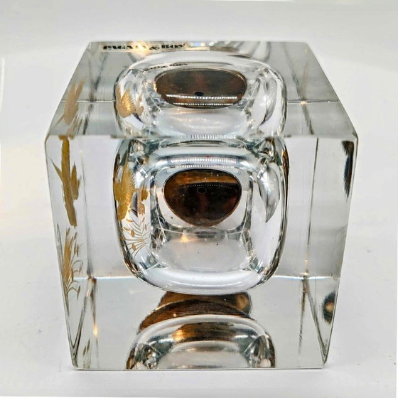 Image 1 of Briquet 1960S en verre de Murano par Pagnin & Bon avec finition artisanale en or 24K. Fabriqué en Italie.