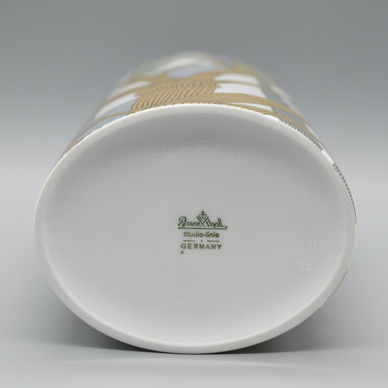 Image 1 of Alain Le Foll × Rosenthal Studio-Line Vase en porcelaine Duo Gold Floral Tropical