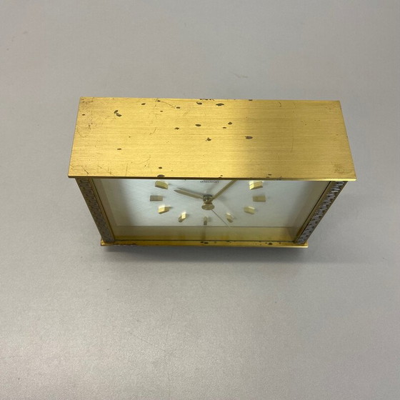 Image 1 of Horloge de table vintage en métal et laiton par Diehl Dilectron, Allemagne 1960s