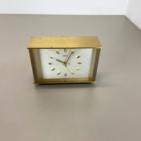 Image 1 of Horloge de table vintage en métal et laiton par Diehl Dilectron, Allemagne 1960s