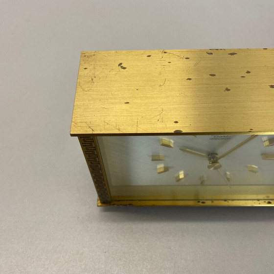 Image 1 of Horloge de table vintage en métal et laiton par Diehl Dilectron, Allemagne 1960s
