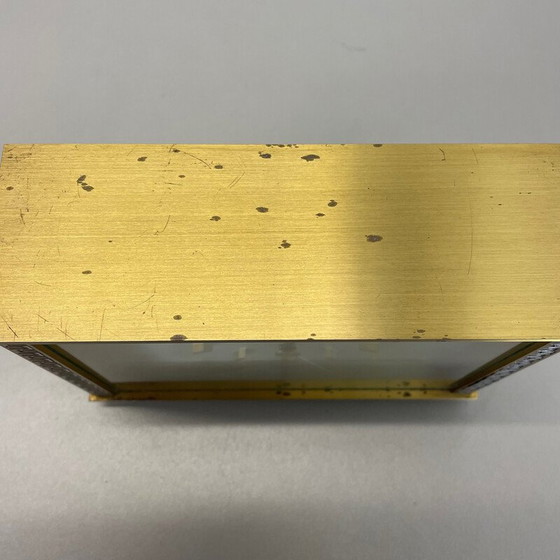 Image 1 of Horloge de table vintage en métal et laiton par Diehl Dilectron, Allemagne 1960s