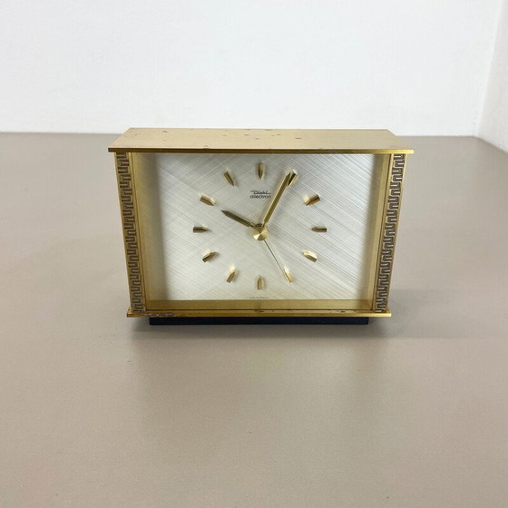 Image 1 of Horloge de table vintage en métal et laiton par Diehl Dilectron, Allemagne 1960s