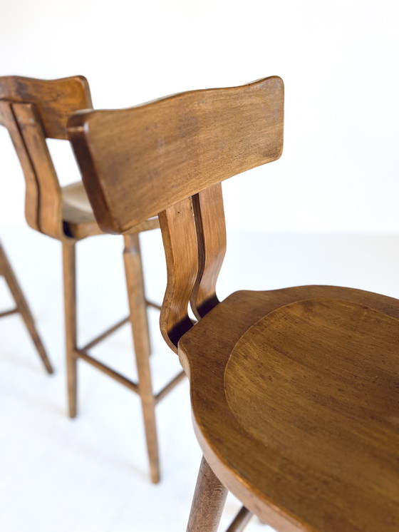 Image 1 of 4X Tabouret de bar brutaliste années 60