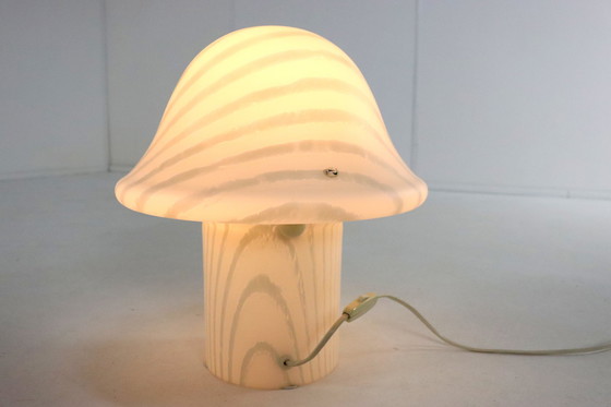 Image 1 of Peill & Putzler Zebra Mushroom Glass Lamp Lampe de table Xl
