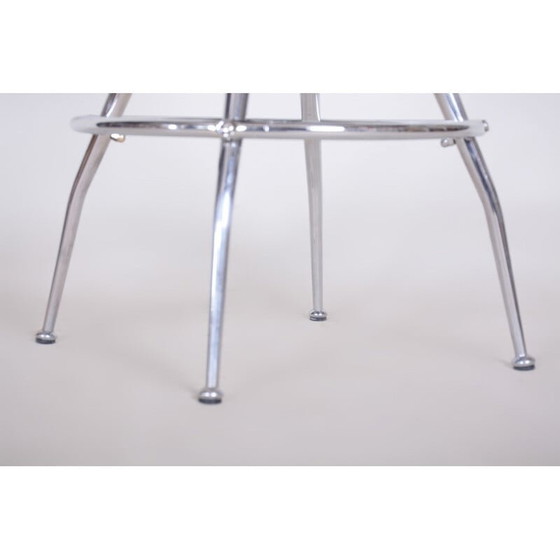 Image 1 of Tabouret de bar vintage en cuir noir, années 1930
