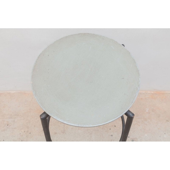 Image 1 of Ensemble de 4 tabourets de pied industriels en fer forgé vintage par Foraform, Norvège années 1980