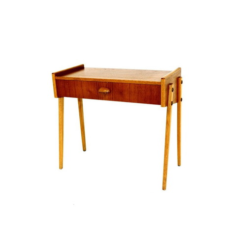 Table de chevet vintage en teck et chêne, Suède 1960