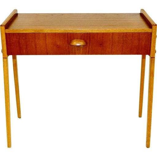 Table de chevet vintage en teck et chêne, Suède 1960