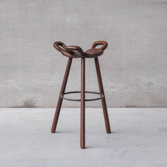 Image 1 of Tabourets de bar "Marbella" brutalistes du milieu du siècle dernier, Espagne, années 1970