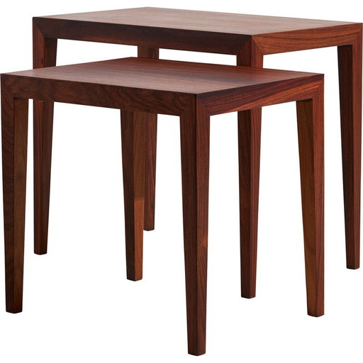 Tables gigognes vintage modèle 163 en bois de rose par Severin Hansen pour Haslev Møbelfabrik