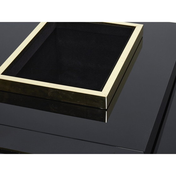 Image 1 of Table basse vintage laquée noire par Jean Claude Mahey pour Roche Bobois, 1970