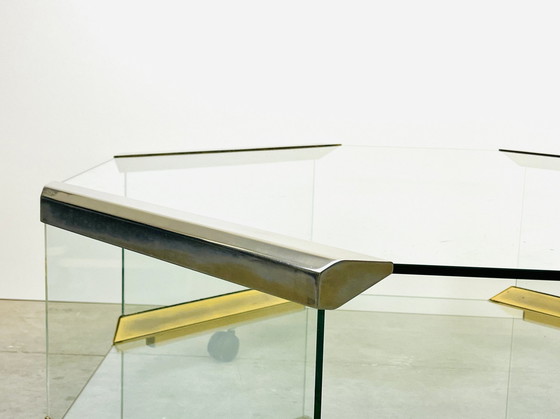 Image 1 of Galotti & Radice - Table basse octogonale sur roulettes