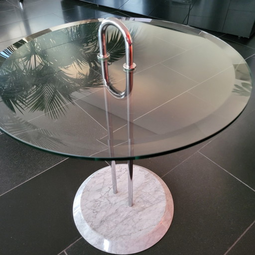 Table d'appoint Cattalan par Vico Magistretti '80 – Cattelan Italia, bijzettafels, Chrome, Glass
