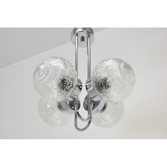 Image 1 of Paire de lustres chromés du milieu du siècle par Instala Decin, Tchécoslovaquie, années 1970