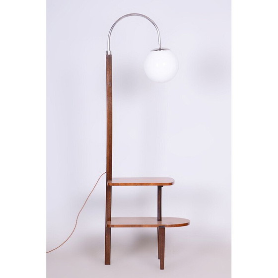 Image 1 of Lampadaire Vintage Art Déco en noyer et hêtre par Jindrich Halabala pour Up Zavody, Tchécoslovaquie 1930