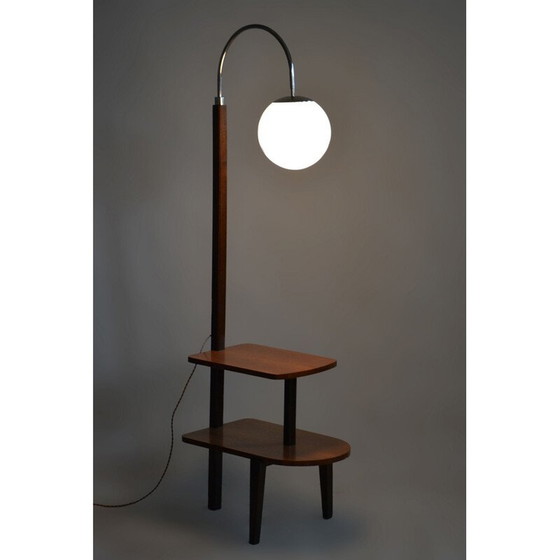 Image 1 of Lampadaire Vintage Art Déco en noyer et hêtre par Jindrich Halabala pour Up Zavody, Tchécoslovaquie 1930
