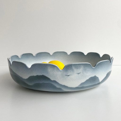 Vintage Virebent Yves Mohy Xxl Bowl Porcelain France '70S