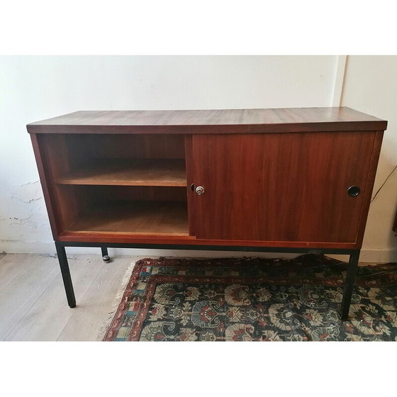 Image 1 of Buffet vintage en teck avec 2 portes coulissantes, 1960