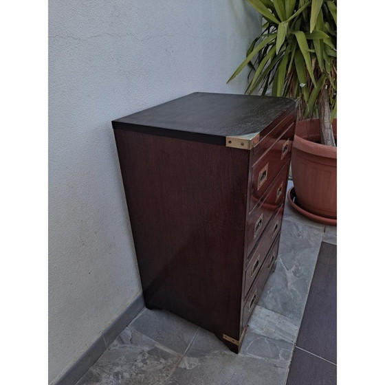 Image 1 of Ensemble de tiroirs de campagne militaire vintage avec étagère coulissante, années 1900