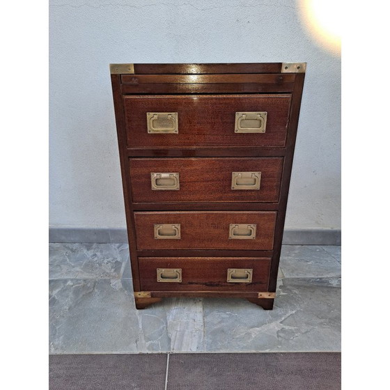 Image 1 of Ensemble de tiroirs de campagne militaire vintage avec étagère coulissante, années 1900