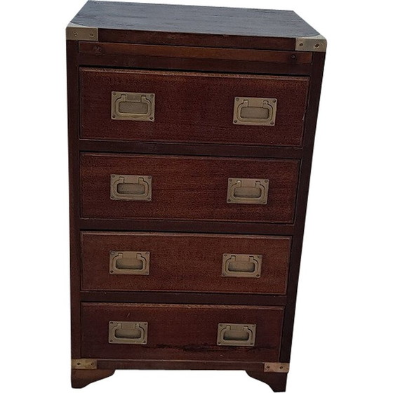 Image 1 of Ensemble de tiroirs de campagne militaire vintage avec étagère coulissante, années 1900