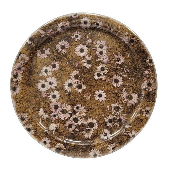 Image 1 of Plateau provençal vintage en méthacrylate et fleurs séchées, France