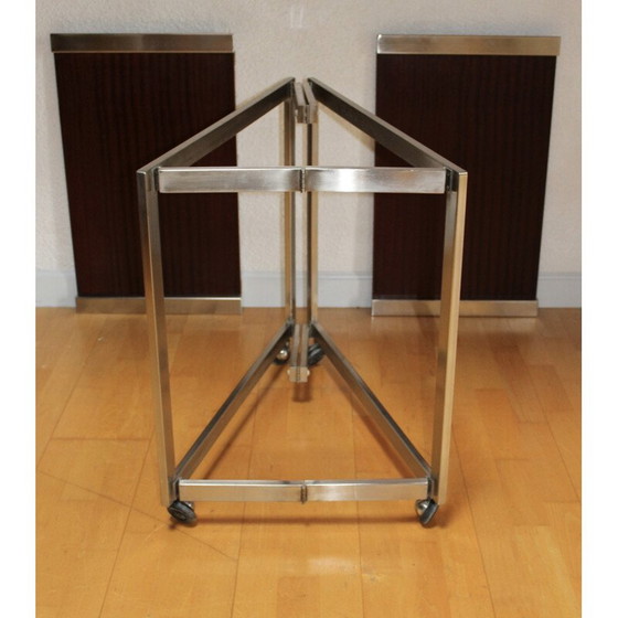 Image 1 of Chariot vintage en acier brossé et poli par Georges Frydman pour Efa, 1960