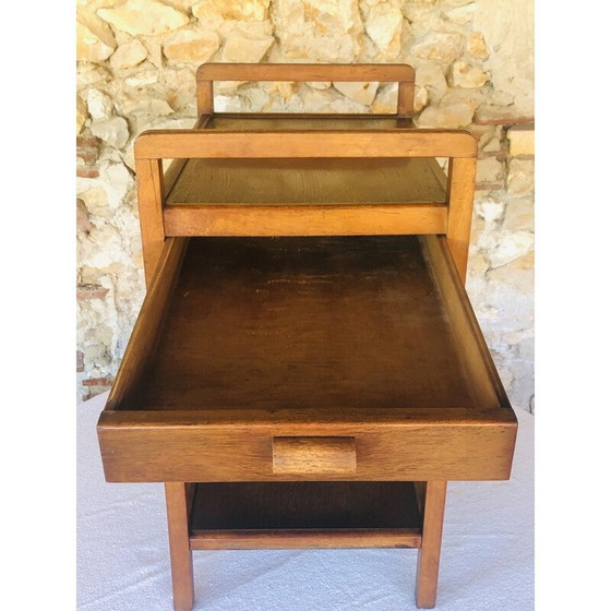 Image 1 of Chariot de bar vintage en noyer 1950