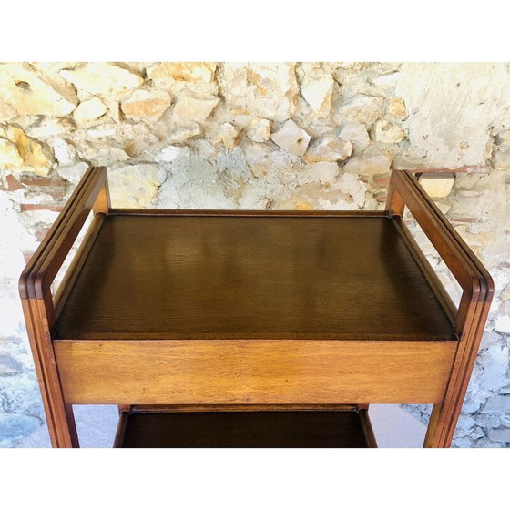 Image 1 of Chariot de bar vintage en noyer 1950
