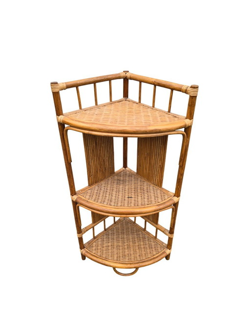 Etagère D'Angle En Rotin