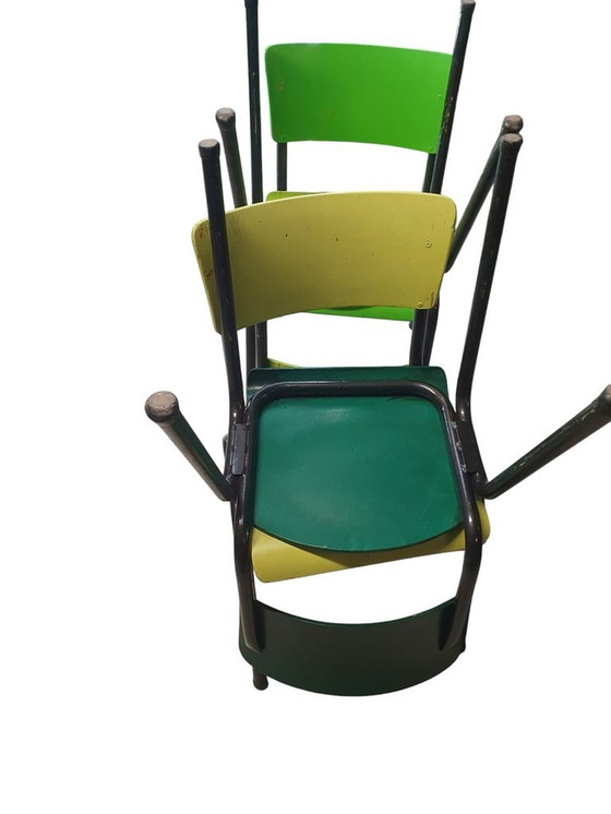 Image 1 of 2148 Industrial Vintage School Chairs Chaises