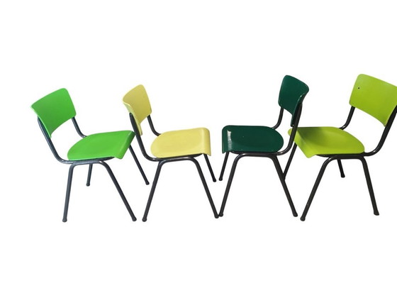 Image 1 of 2148 Industrial Vintage School Chairs Chaises
