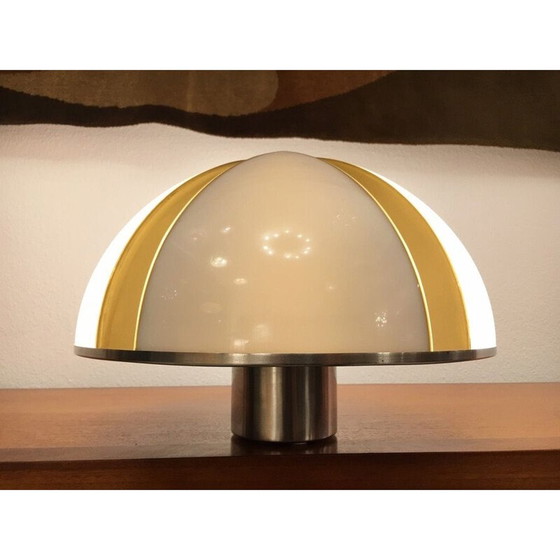 Image 1 of Lampe champignon vintage en plexi et acier inoxydable, 1970