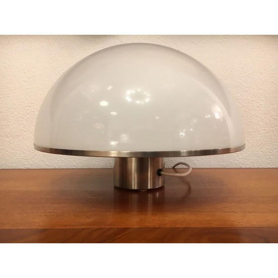 Image 1 of Lampe champignon vintage en plexi et acier inoxydable, 1970