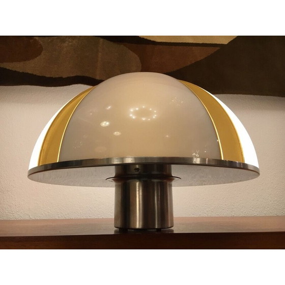 Image 1 of Lampe champignon vintage en plexi et acier inoxydable, 1970
