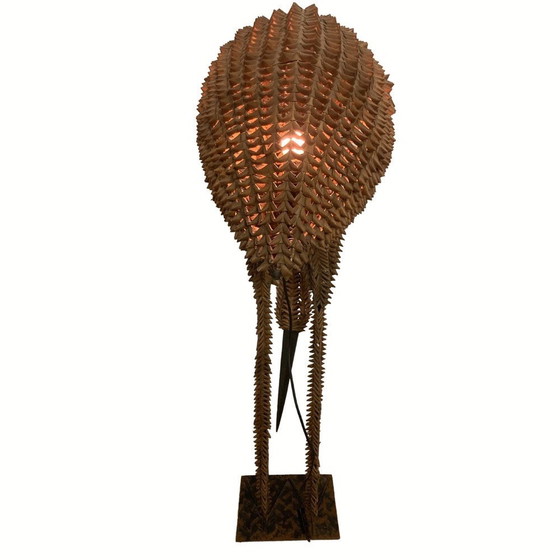 Image 1 of Lampe oiseau en bambou et rotin, 1960S