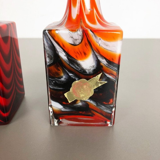 Image 1 of Paire de vases pop art vintage par Opaline Florence, Italie 1970