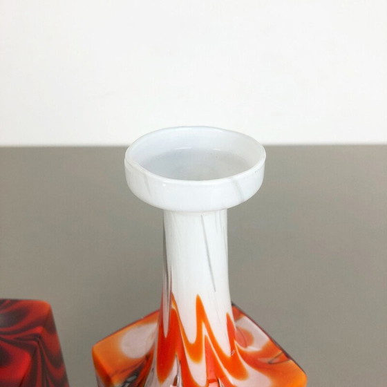 Image 1 of Paire de vases pop art vintage par Opaline Florence, Italie 1970