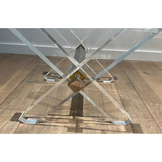 Image 1 of Paire de bouts de canapé vintage en plexiglas et chrome