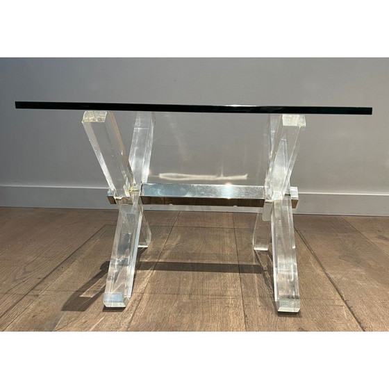 Image 1 of Paire de bouts de canapé vintage en plexiglas et chrome