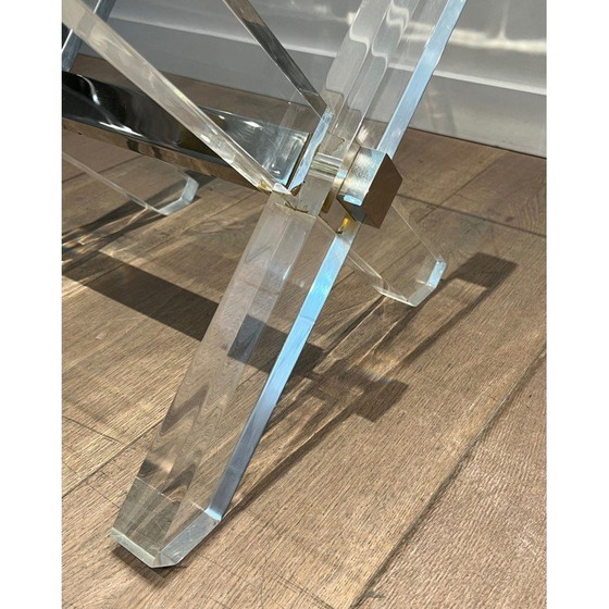 Image 1 of Paire de bouts de canapé vintage en plexiglas et chrome