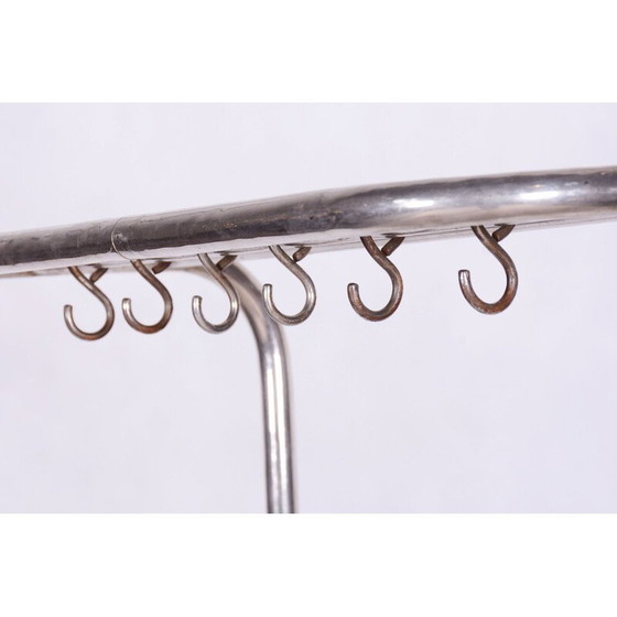 Image 1 of Mur d'habillage Bauhaus vintage en acier chromé, République tchèque 1930